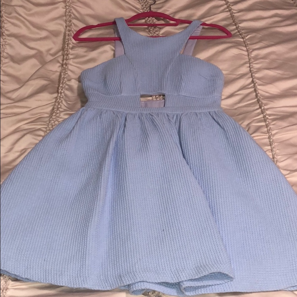 Baby blue sundress derby dress